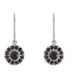 Sterling silver black drop earrings