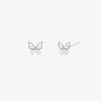 Moonstone butterfly stud earrings